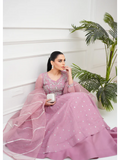 Allure By IH Lehr Chiffon Embroidered Lehenga-Mystic