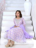 Ruby's Couture Ashiyana Net & Jacquard Embroidered Stitched 3-Piece Suit-Annika