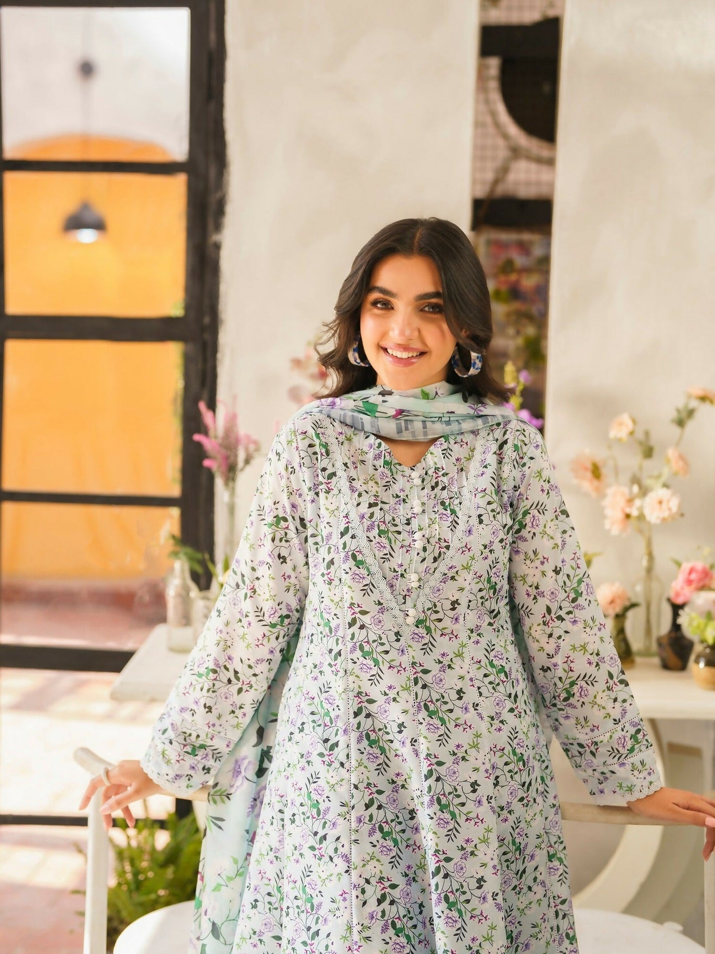 Panache Apparel Swiss Lawn Printed Stitched 3-Piece Suit-Erica