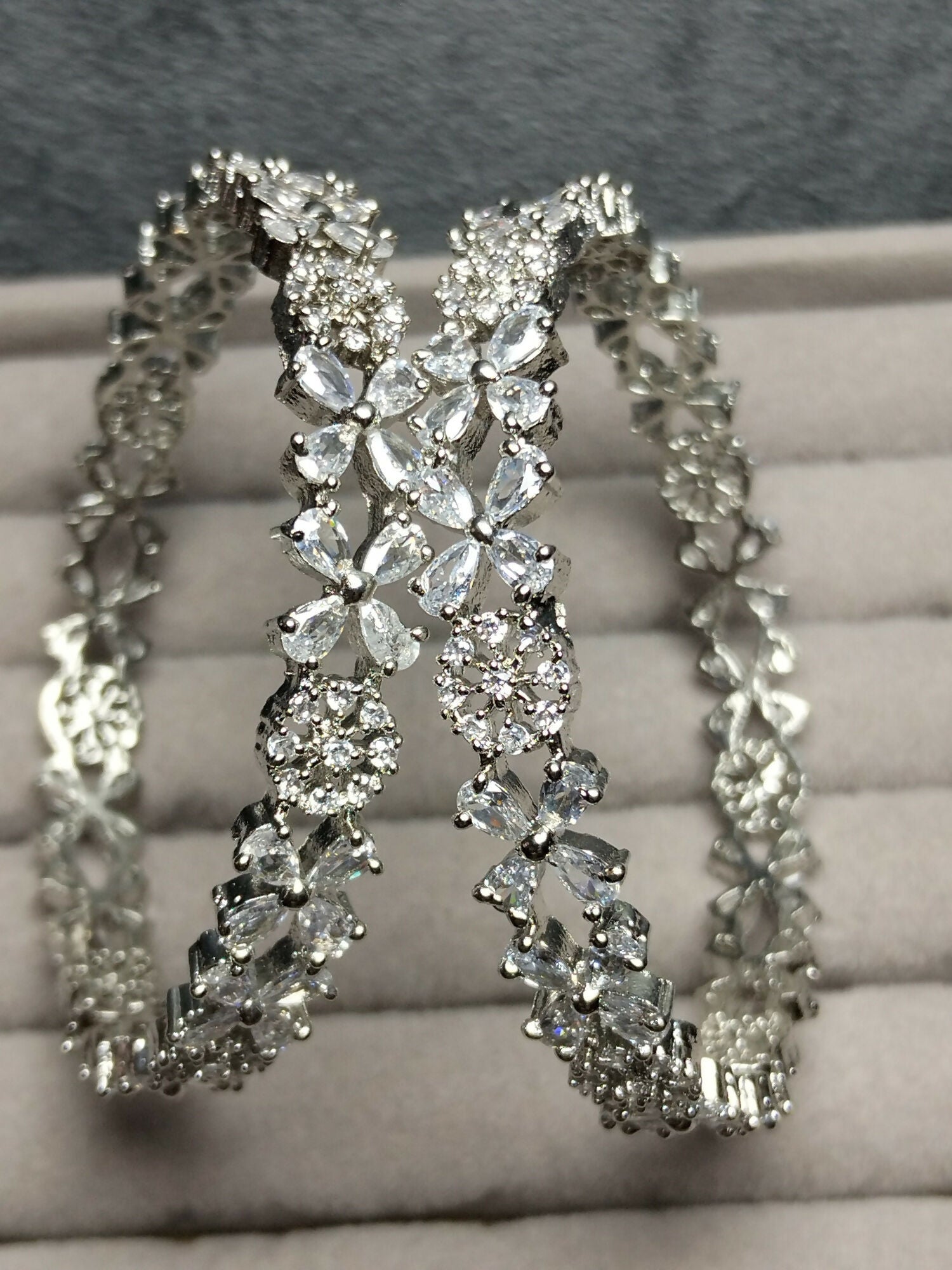 H&A Jewellery One Carat Silver Rhodium-Plated Karay with Semi-Precious Stones