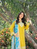 Panache Apparel Serenity Cotton Lawn Embroidered Stitched Suit-Golden Glow