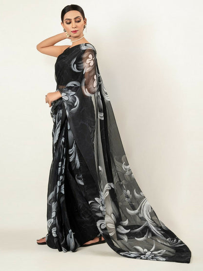 Imran Aftab Chiffon Printed Unstitched Saree-IASC 01