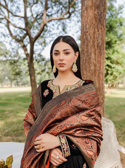 Panache Apparel Velvet Edit Micro Velvet 9000 Embroidered Stitched 3-Piece Suit-Jorah