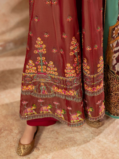 Shurooq Kanpur 1912 Net Embellished Pishwas-Lal Qila