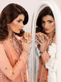 Shurooq Echoes In Bloom Silk Embellished Stitched 3-Piece Suit-Blush Dawn