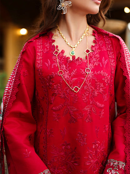 Rang Rasiya Florence Summer Edit'26 Lawn Embroidered Unstitched 3-Piece Suit-Meharmah