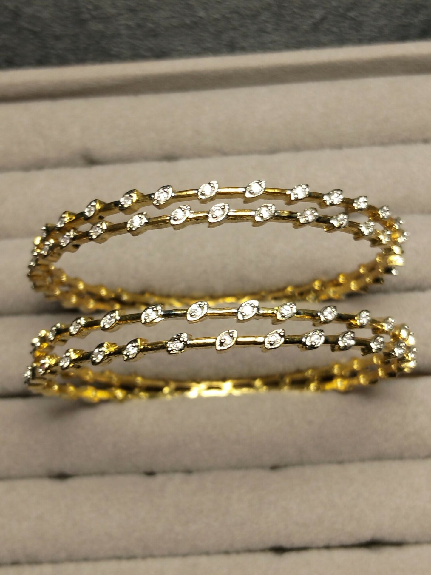 H&A Jewellery One Carat Silver Rhodium-Plated Bangles with Semi-Precious Stones