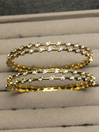 H&A Jewellery One Carat Silver Rhodium-Plated Bangles with Semi-Precious Stones
