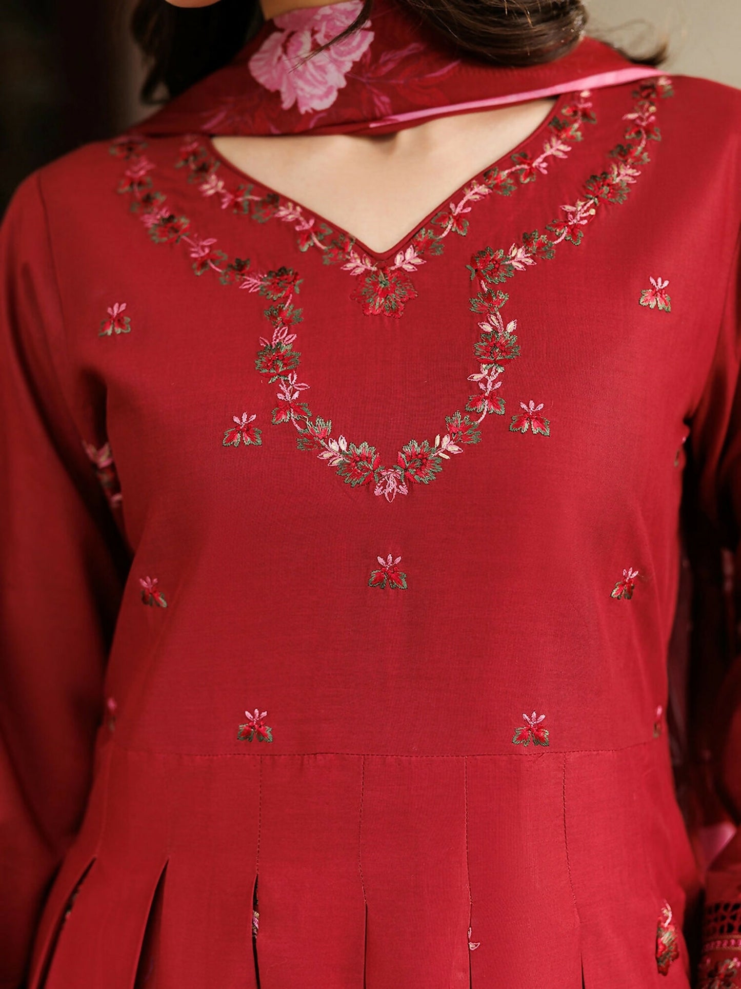 Panache Apparel Mistfall Ramadan Edit Cotton Embroidered Stitched Suit-Blush Reverie