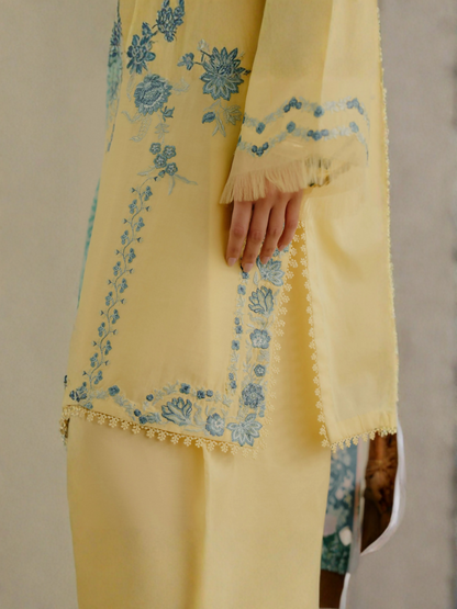 COCO by Zara Shahjahan Lawn'25 Embroidered Unstitched-3-Piece Suit-Velin-7B