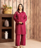 Panache Apparel Winter Core Linen Embroidered Co-Ord Set-Shine