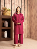 Panache Apparel Winter Core Linen Embroidered Co-Ord Set-Shine