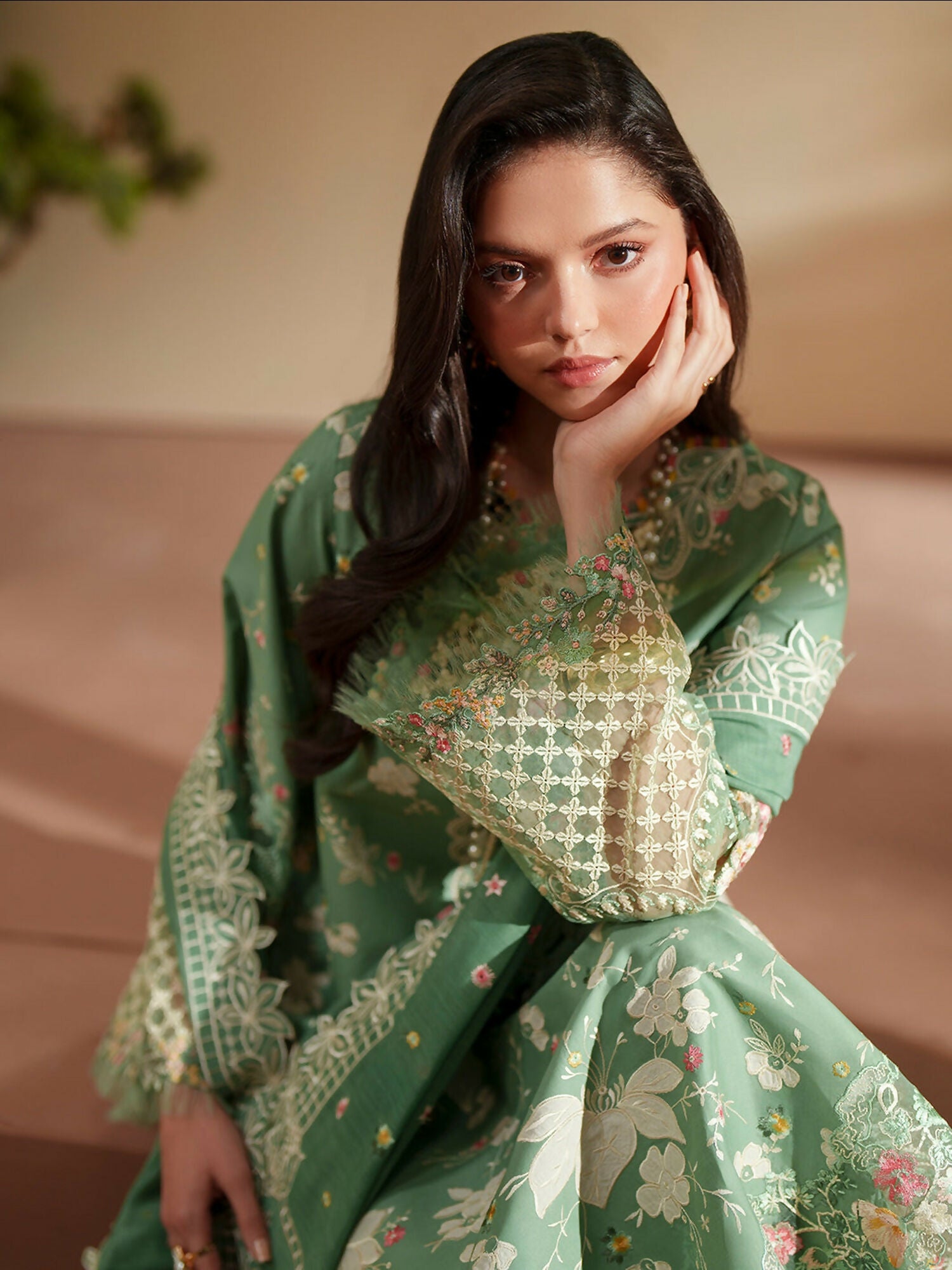 Binilyas Mashriq Luxury Lawn'26 Embroidered Unstitched 3-Piece Suit-D-117-A