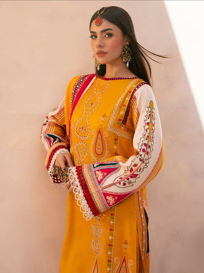 Binilyas Kotrai Embroidered Unstitched 3-Piece Suit-791-B