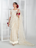 Imran Aftab Lux Winter Wedding Organza Embroidered Unstitched Saree-IASC-28