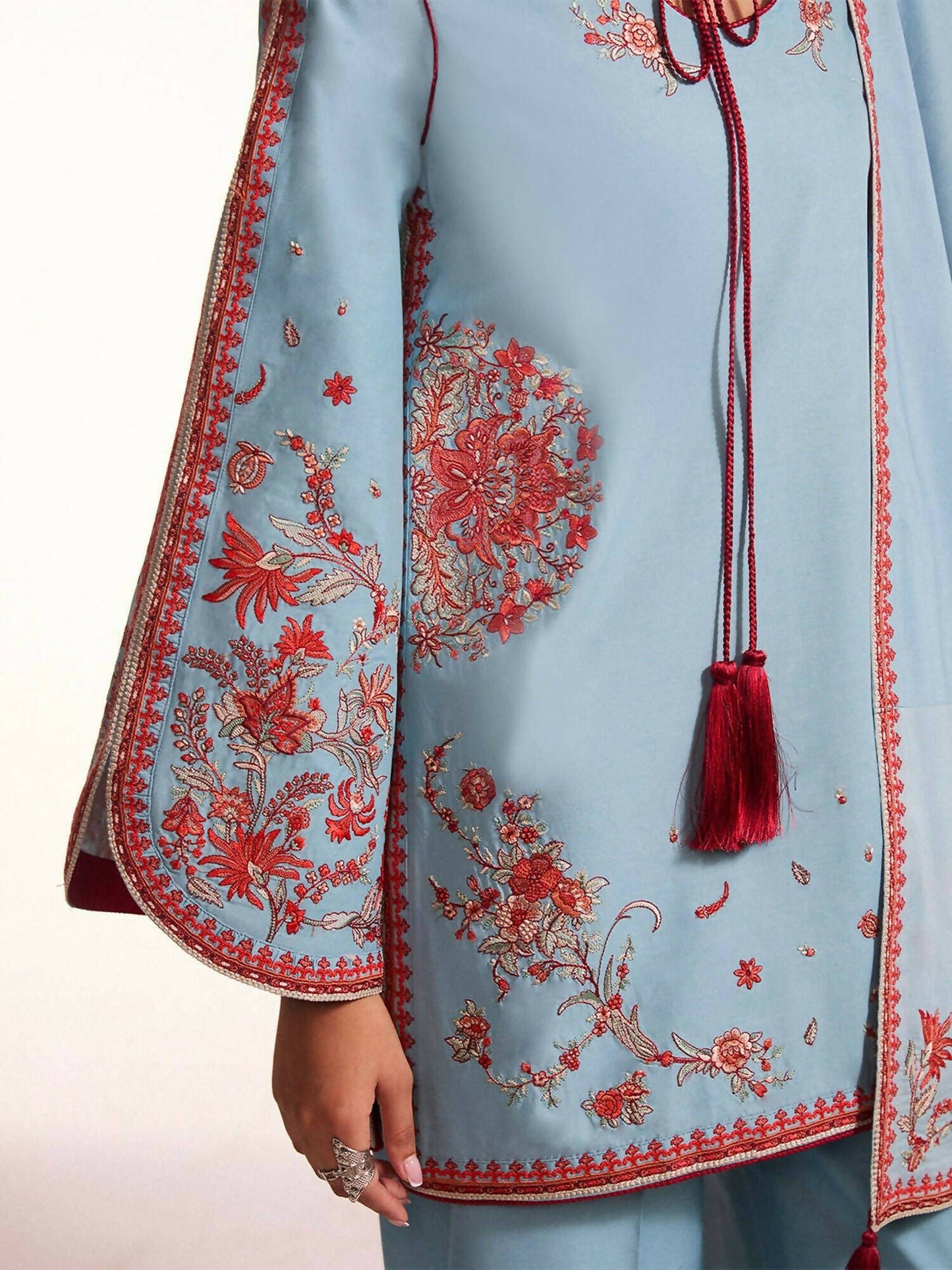 Jugnu by Hussain Rehar SS'25 Eid Pret Edit II Cotton Embroidered 2-Piece Suit-Nouri