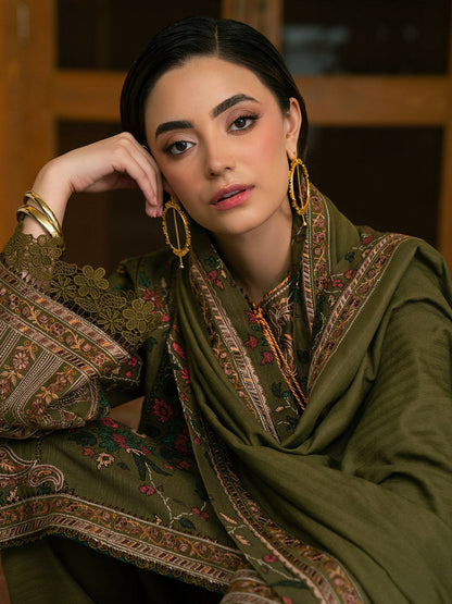 Binilyas Gulrukh Khaddar Embroidered Unstitched 3-Piece Suit-67-B