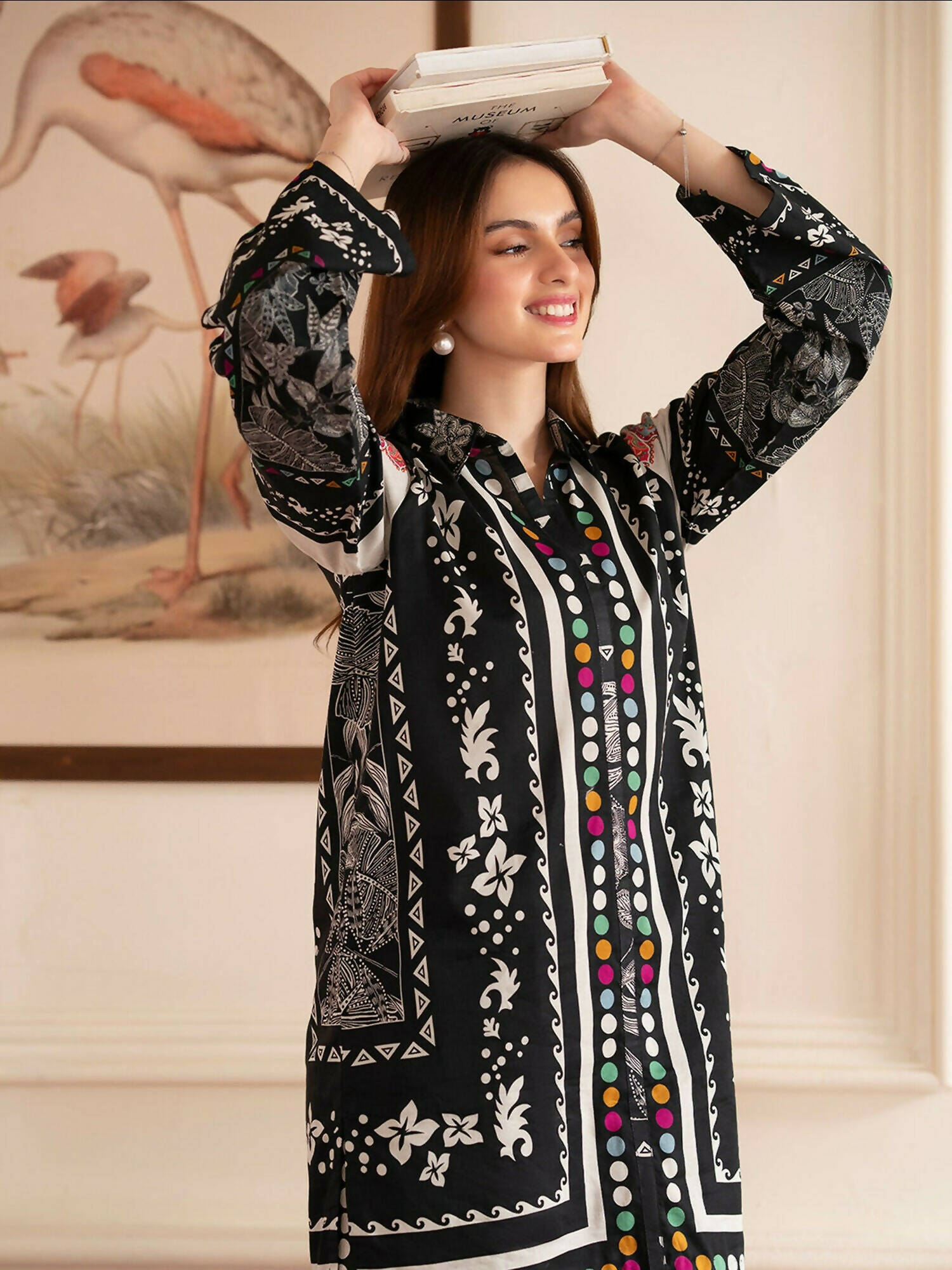 Mahnur Noir Lawn'26 Printed Co-Ord Set-N-09