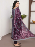 Dr.Haris Vogue Slub Linen Embroidered Chikankari Unstitched 3-Piece Suit-D01-Blue
