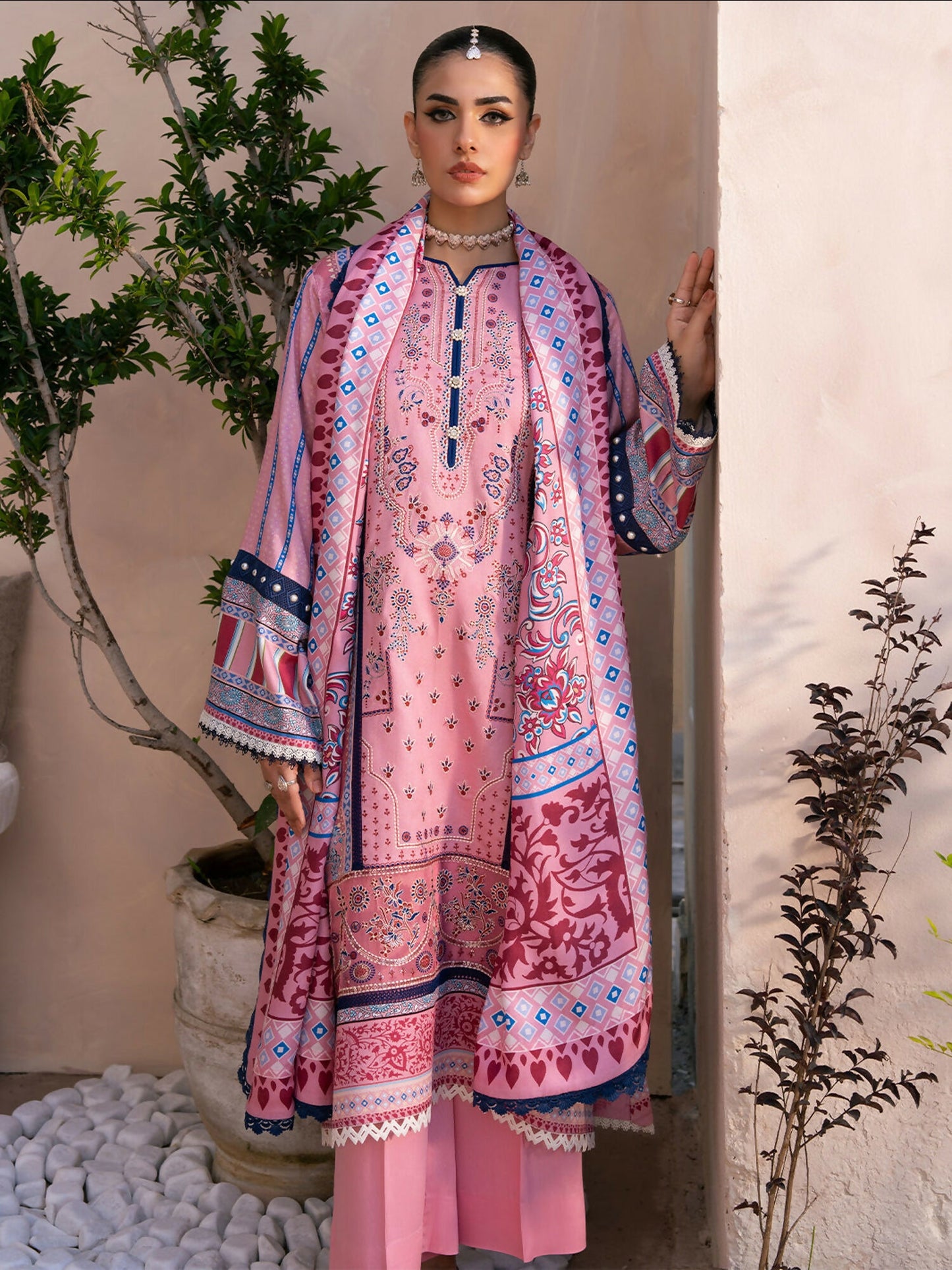 Binilyas Kotrai Embroidered Unstitched 3-Piece Suit-796 - A