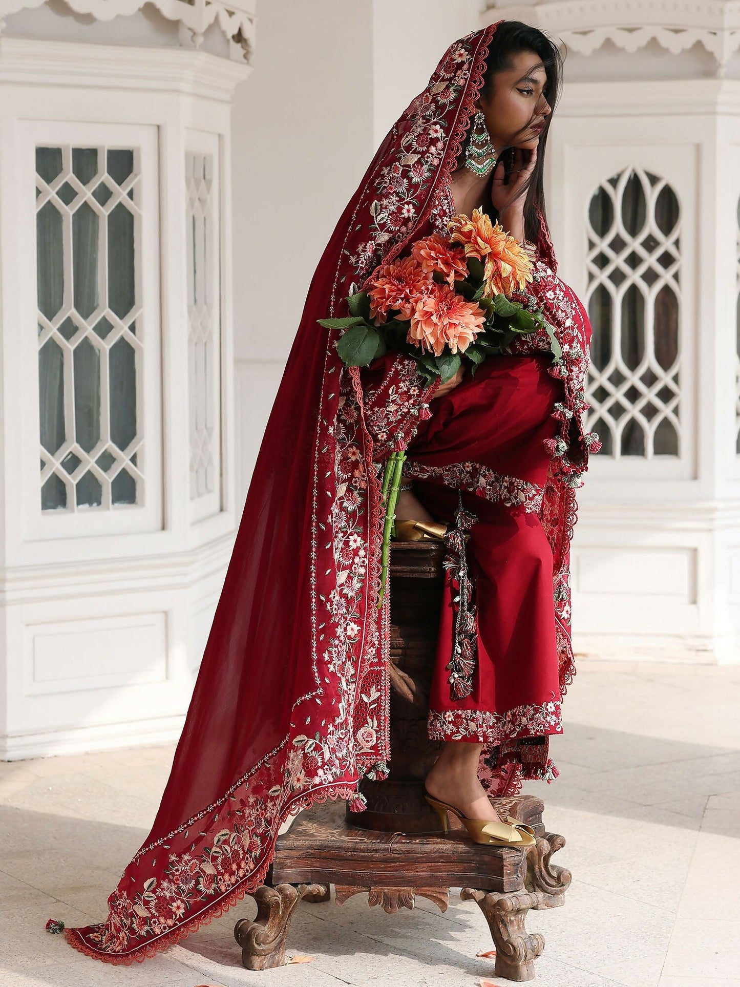 Hussain Rehar Luxury Lawn'26 Eid Edit Embroidered Unstitched 3-Piece Suit-Kastanaa