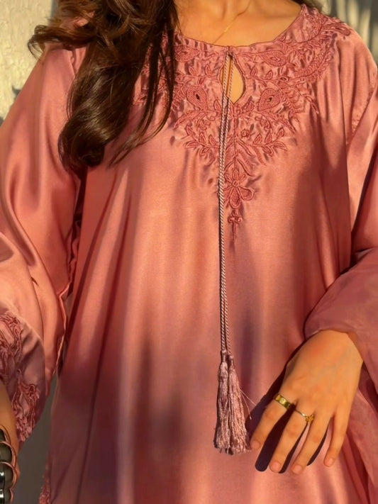 Savarna Silk Embroidered Stitched 3-Piece Suit