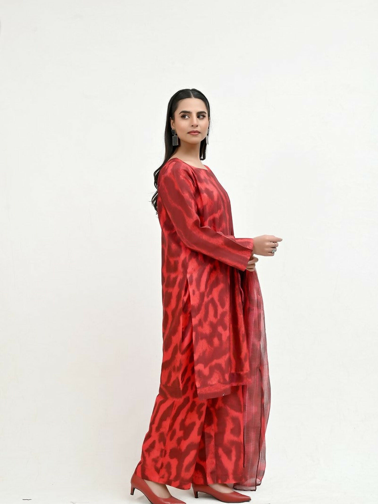 Imran Aftab Valentine's Day Raw Silk Printed Unstitched 3-Piece Suit-IAVD 04