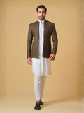 Gem Garments Janaan Jacquard Embroidered Prince Coat-Muzayyan