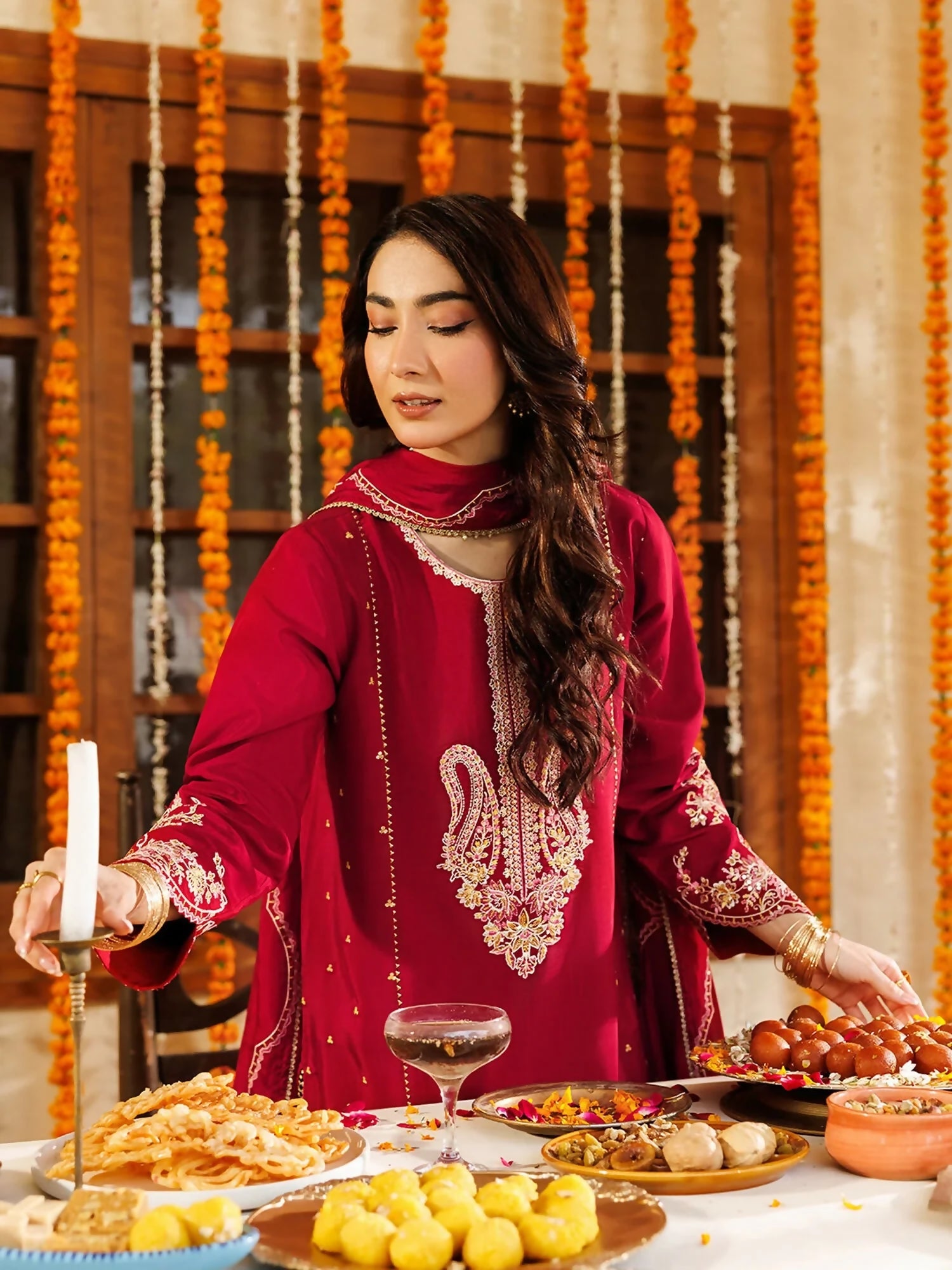 Panache Apparel Noore Eid Edit Raw Silk Embroidered Stitched Suit-Zariah