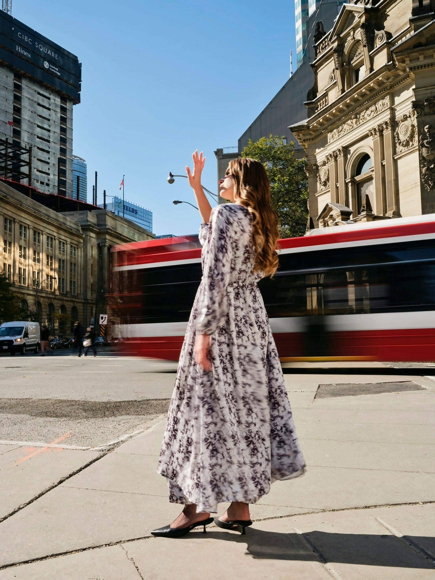 Panache Apparel Silk Printed Dress-Maze