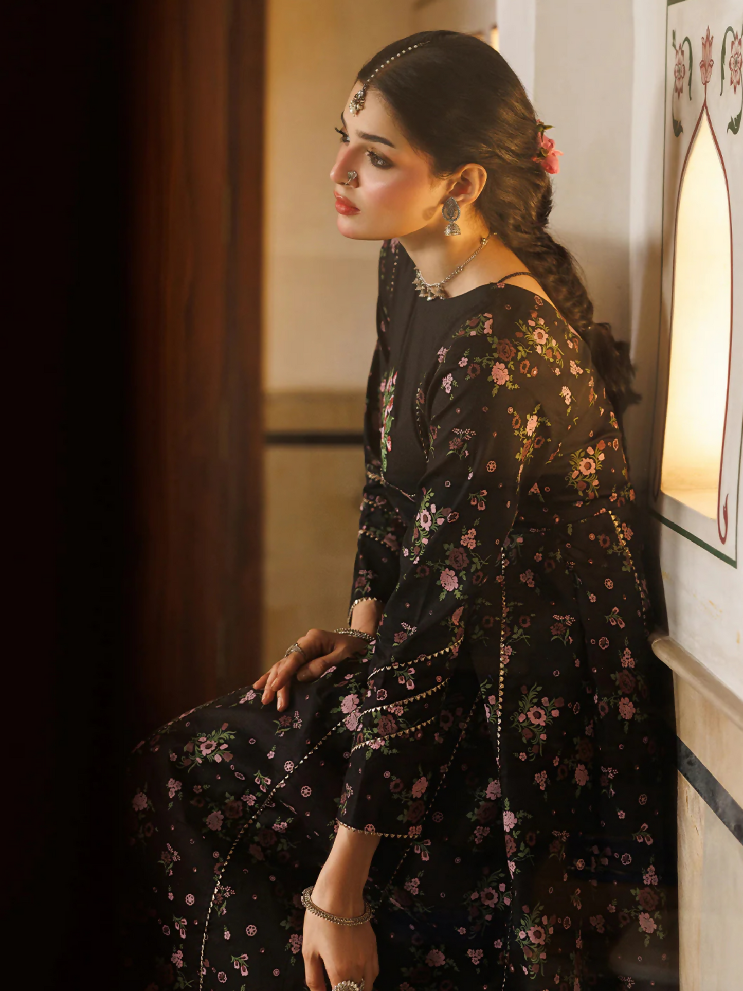 Black Panache Apparel Noor Mahal Cotton Printed Sharara-Rohzaar