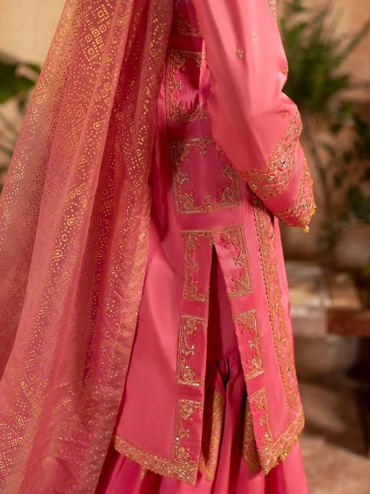 Shurooq Kanpur 1912 Silk Embellished Stitched 3-Piece Suit-Shahkaar