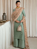 Hussain Rehar Moon In The Golden Cup Raw Silk Embellished Stitched 3-Piece Suit-Duende