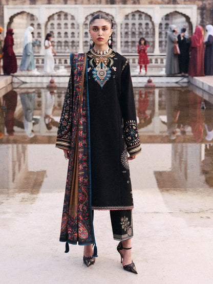 Jugnu By Hussain Rehar Khaddar'25 Embroidered Unstitched 3-Piece Suit-Bejul