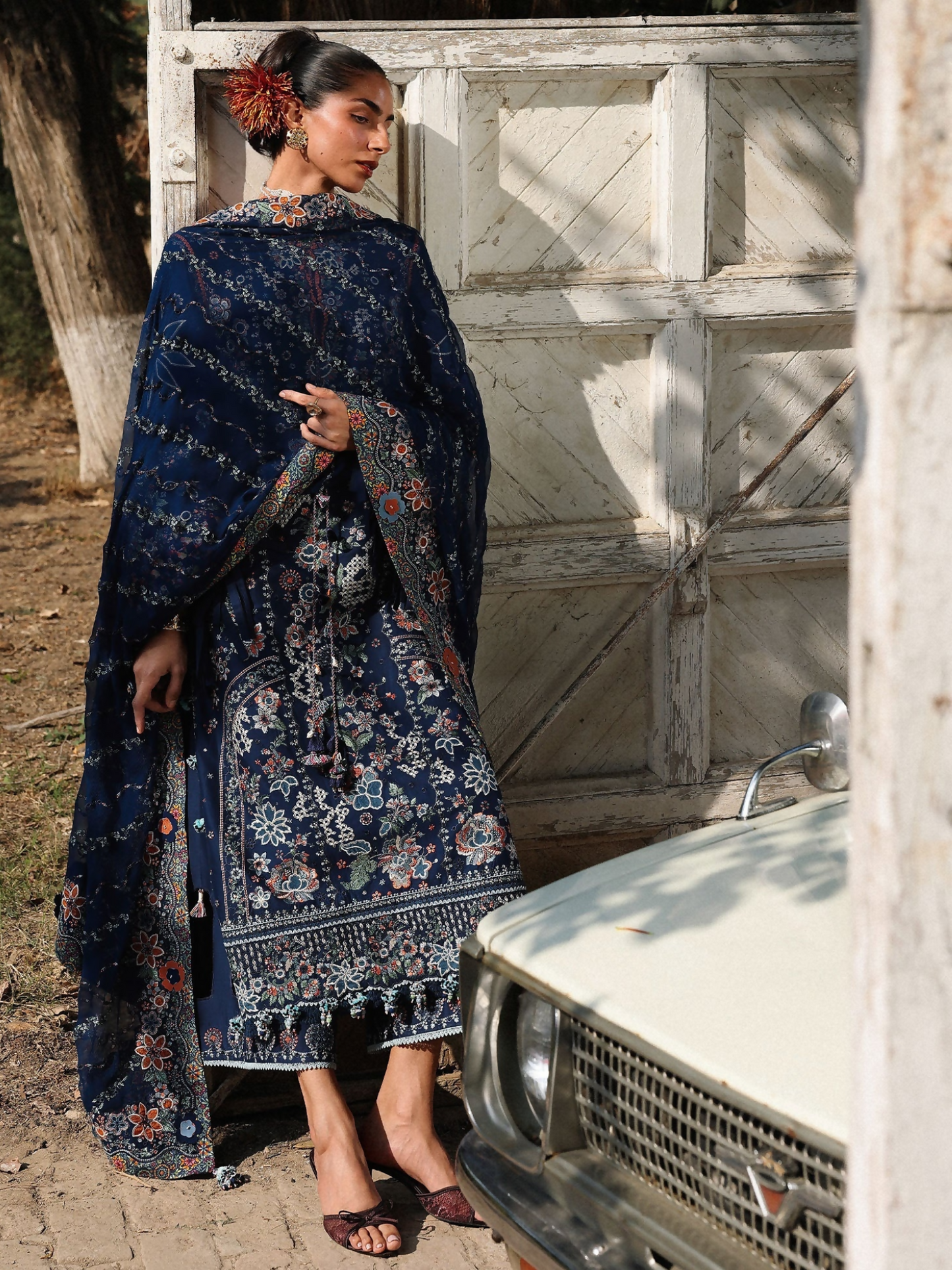 Hussain Rehar Luxury Lawn'26 Eid Edit Embroidered Unstitched 3-Piece Suit-Amalfi