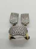 H&A Jewellery Dual Tone Stud Earrings and Ring Set