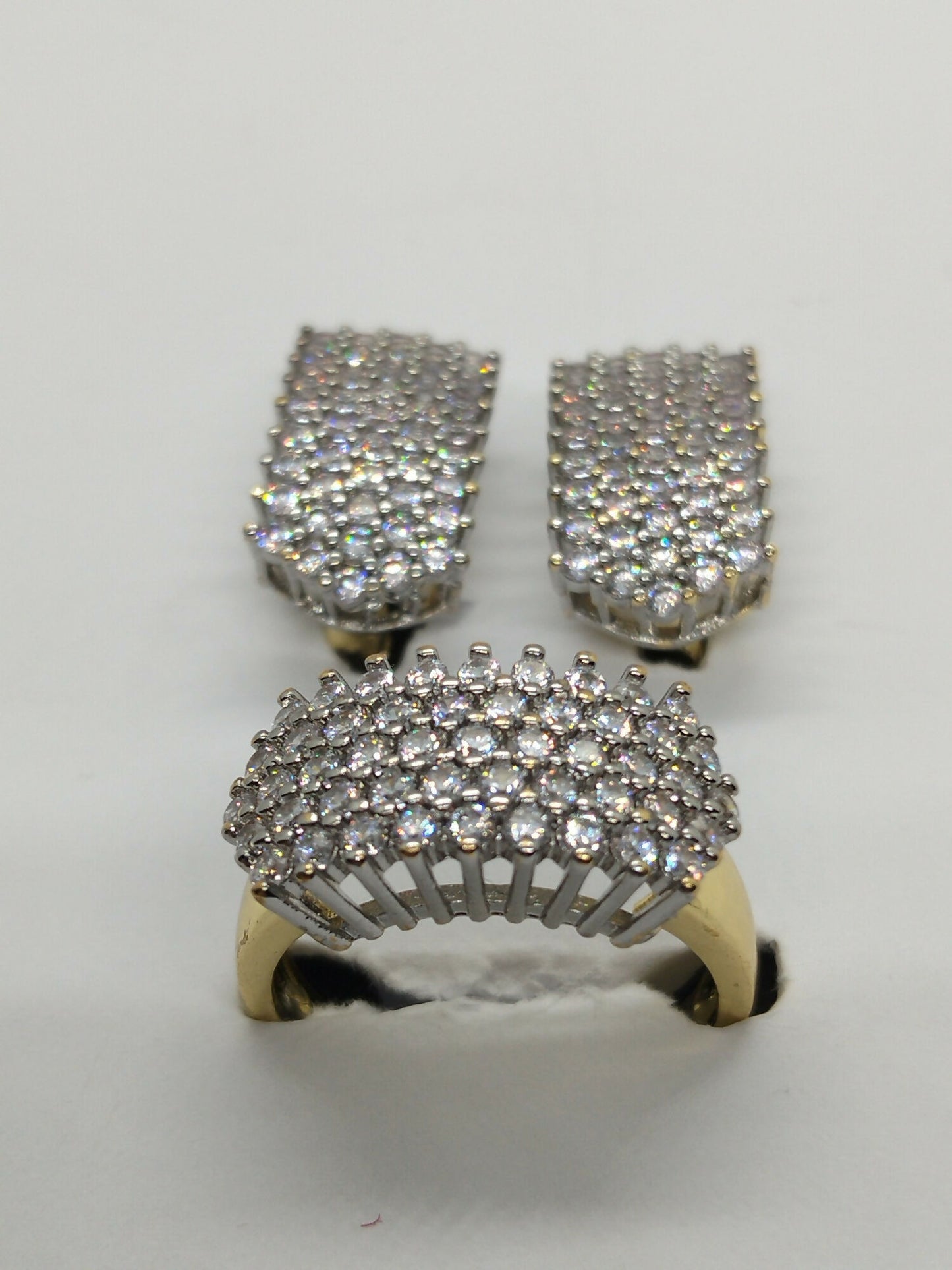 H&A Jewellery Dual Tone Stud Earrings and Ring Set