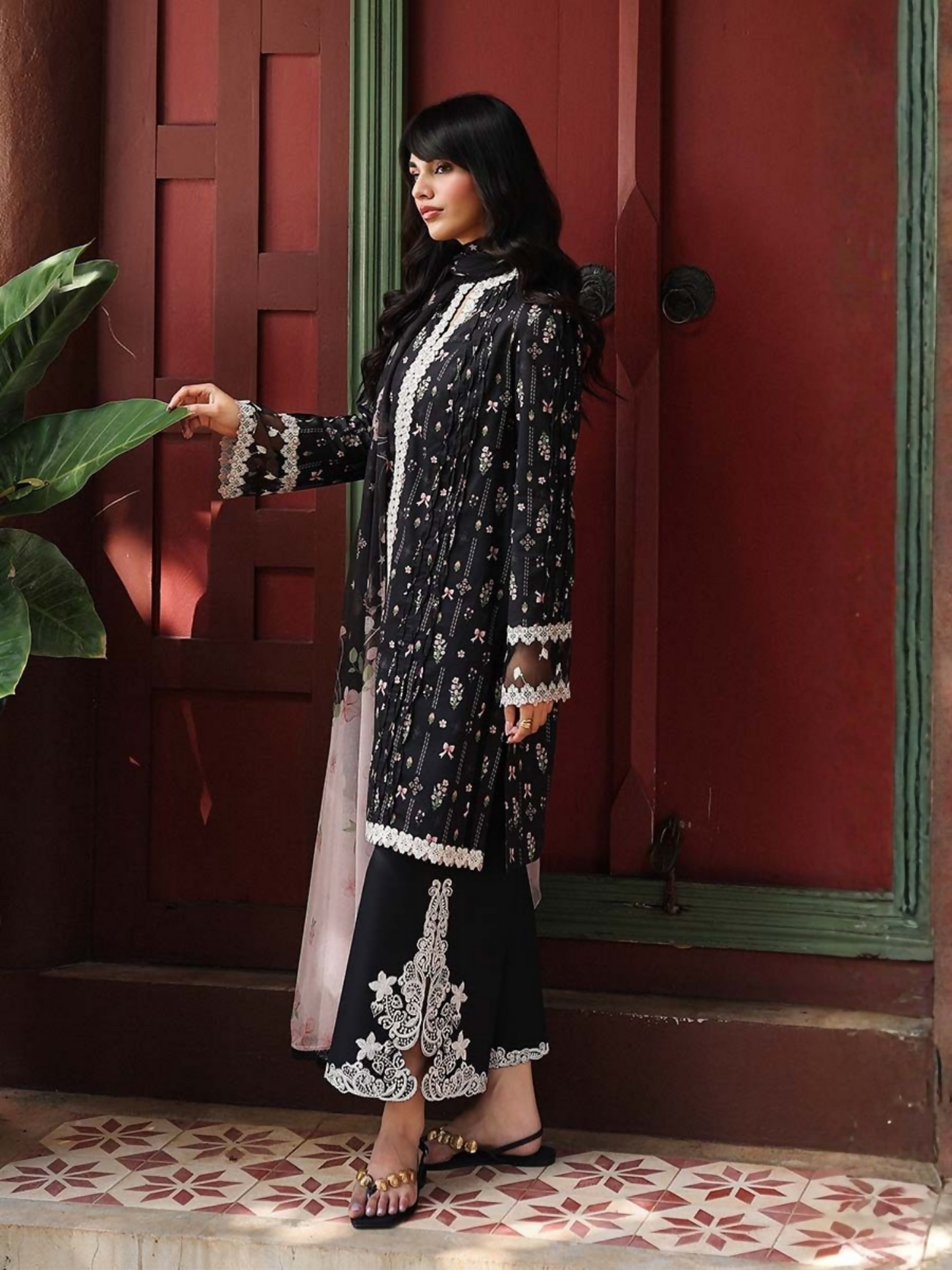 Qalamkar Qprints Lawn'26 Embroidered Unstitched 3-Piece Suit-AX-09-(A)-Farah