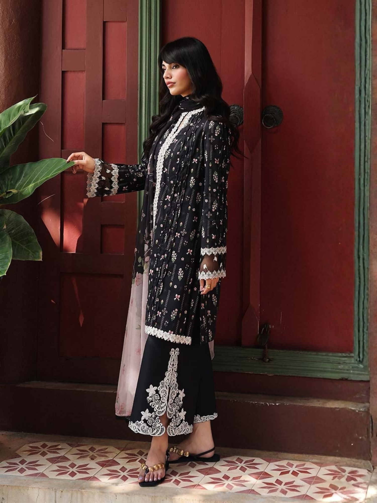 Qalamkar Qprints Lawn'26 Embroidered Unstitched 3-Piece Suit-AX-09-(A)-Farah