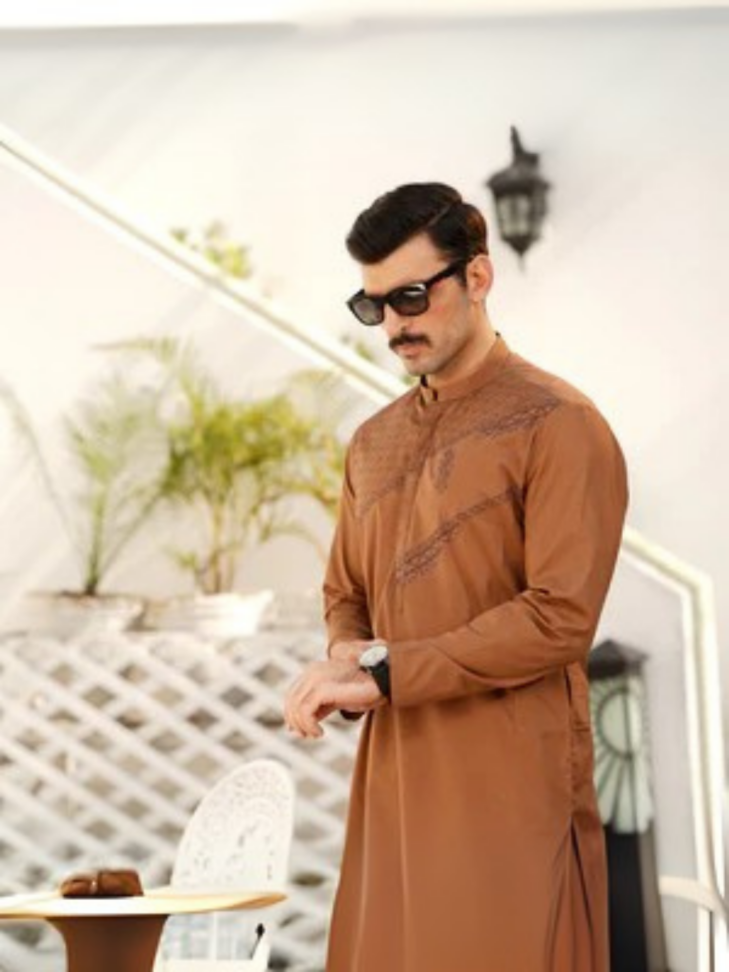 Fabrich Men Embroidered Cotton Unstitched Shalwar Kameez-GTS-MCE-019
