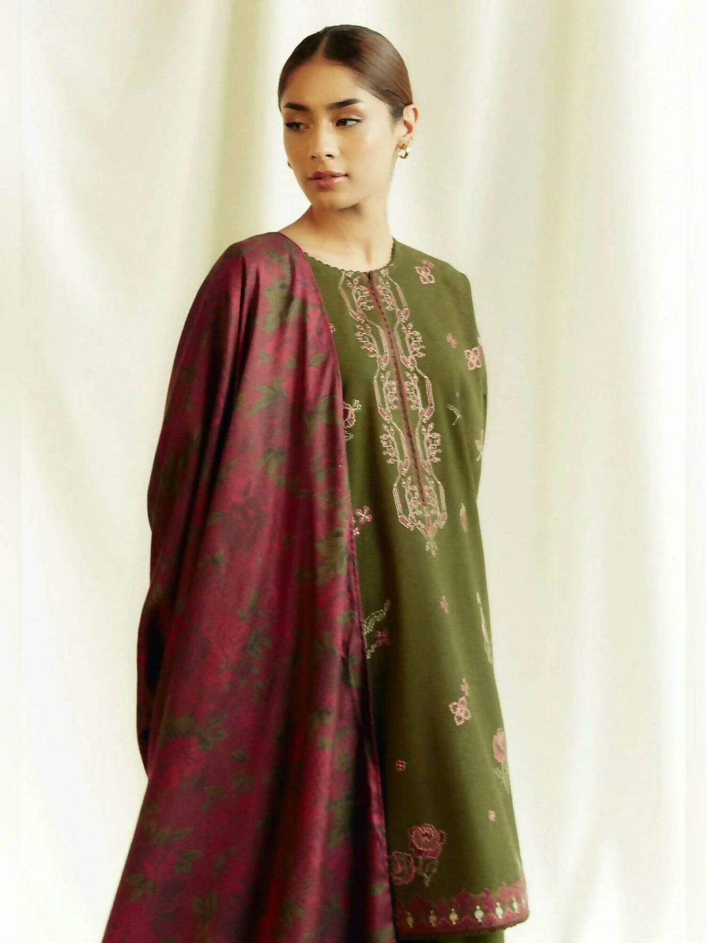 COCO by Zara Shahjahan Karandi Embroidered Unstitched-3-Piece-Suit-Amethyst-8B