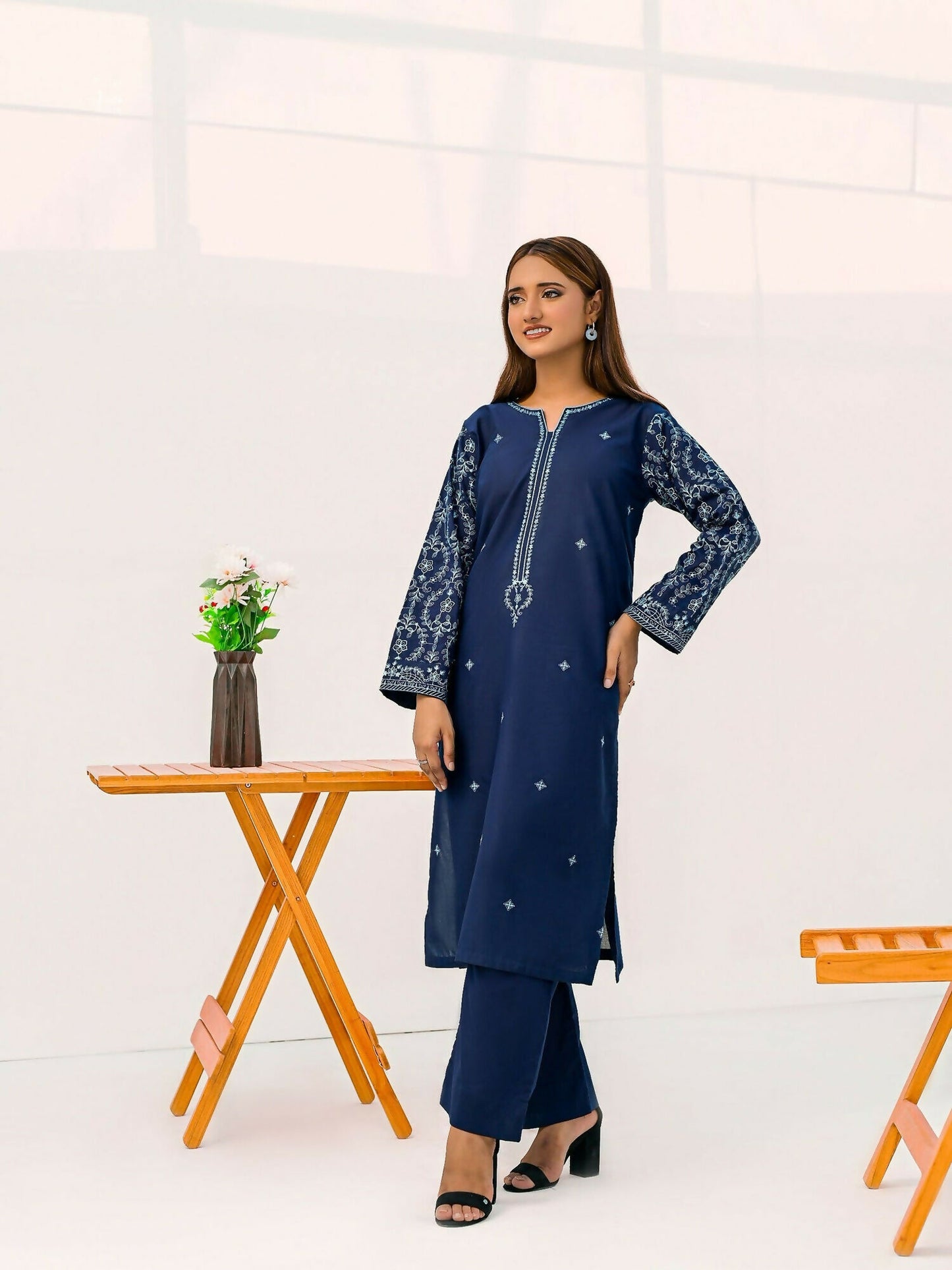 MAK Fashion Lawn Embroidered Stitched 3-Piece Suit-Elara