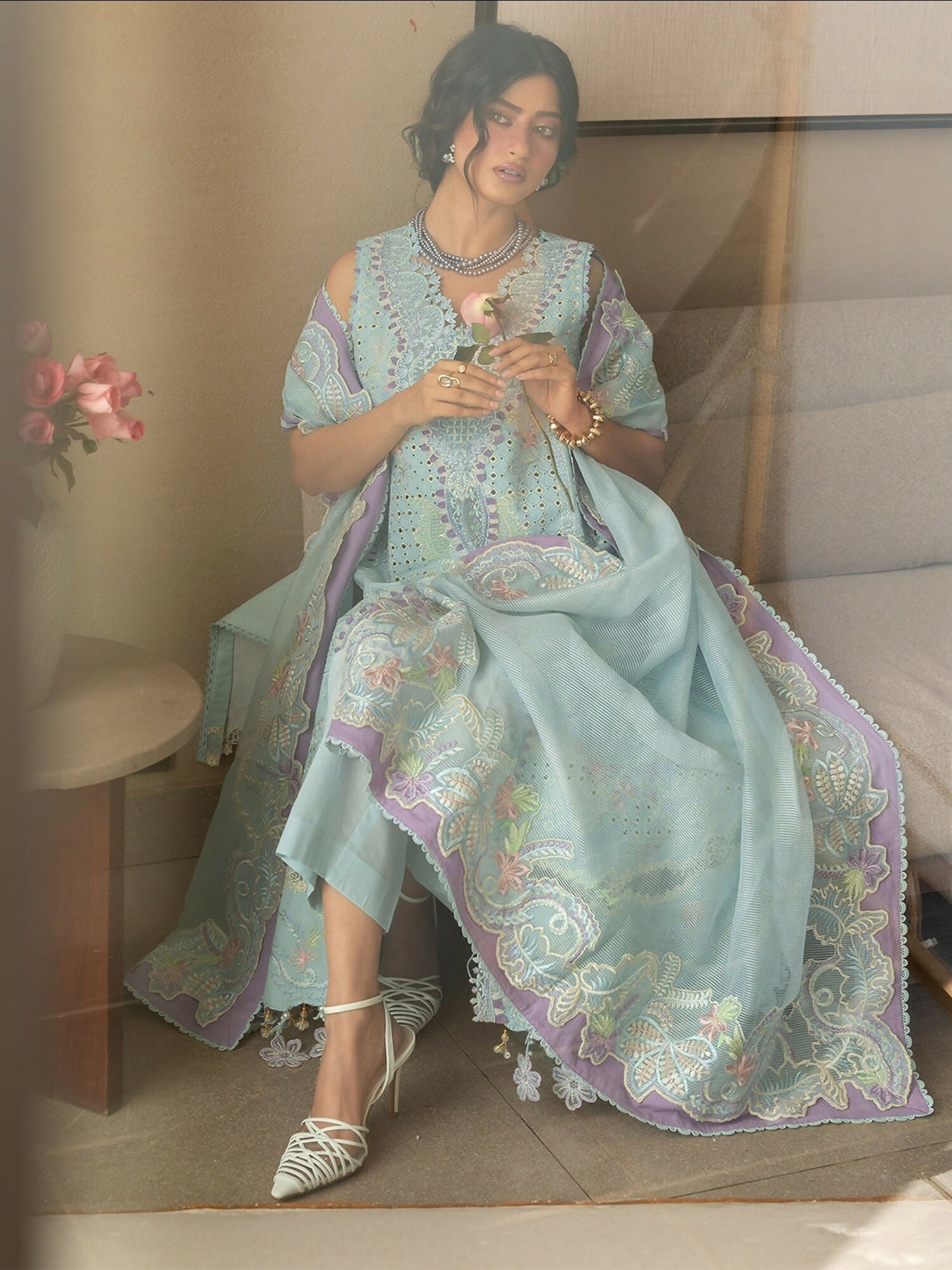 Mahnur Sirene Luxury Lawn'26 Embroidered Stitched 3-Piece Suit-S-13