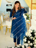 Allure By IH Katan Silk Embellished Stitched 3-Piece Suit-Stardust