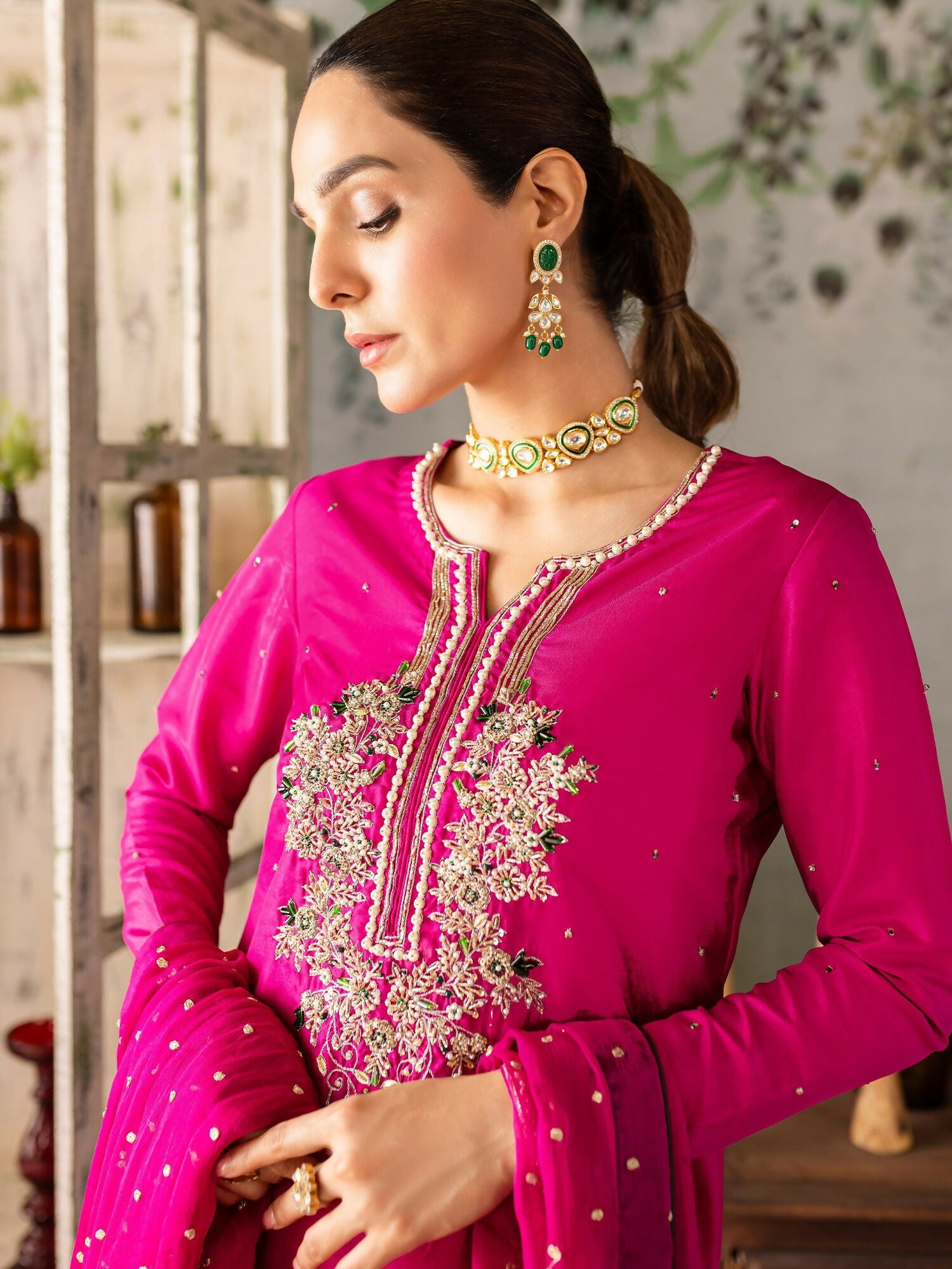 Allure By IH Raw Silk Embellished Stitched 3-Piece Suit-Tanya