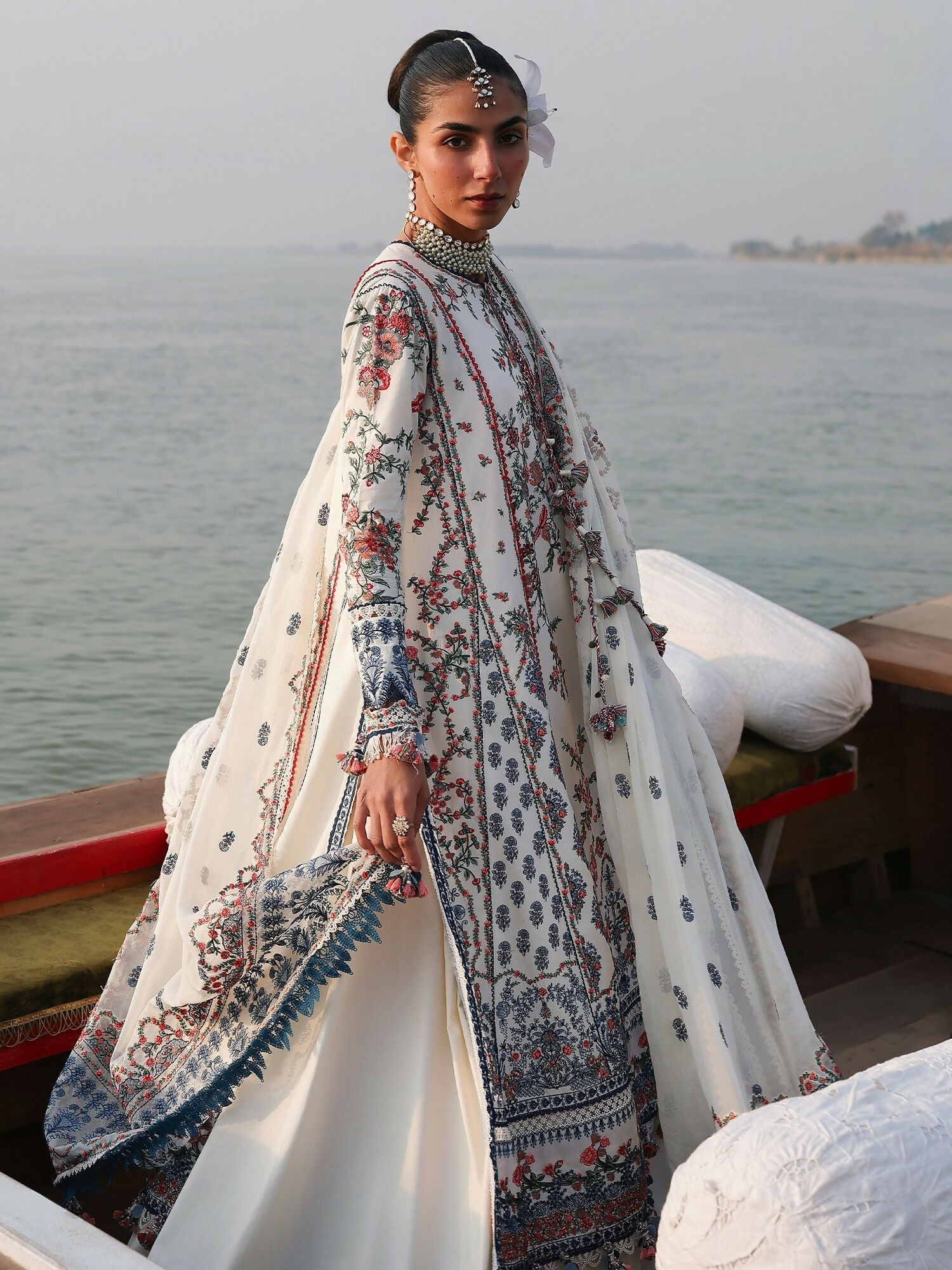 Hussain Rehar Luxury Lawn'26 Eid Edit Embroidered Unstitched 3-Piece Suit-Yuki