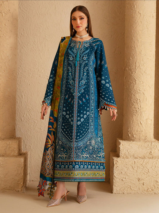 Experience timeless winter elegance with the Bin Ilyas unstitched 3-piece suit-166-A