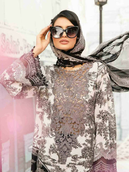 Maria B Lawn Embroidered Unstitched-3-Piece-Suit-MPT-2608-B