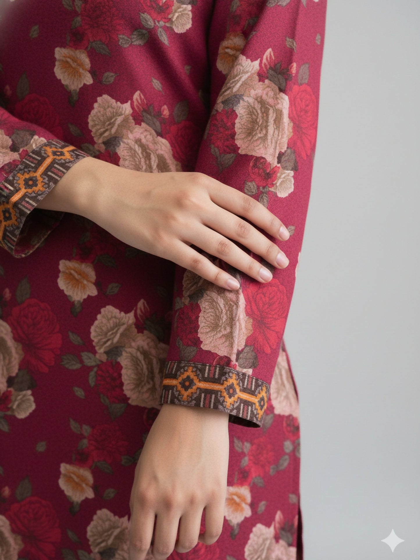 Bin Shaukat Khaddar Karandi Printed Stitched 2-Piece Suit