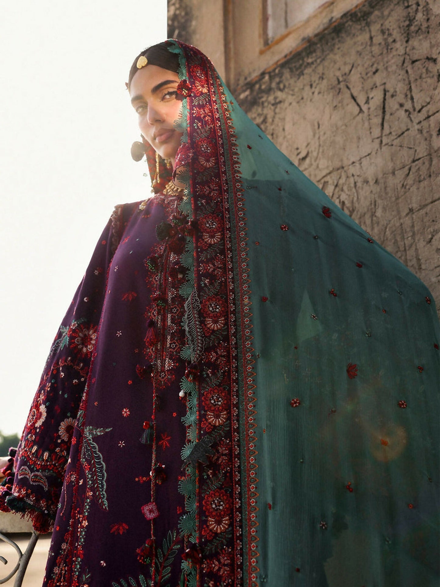 Hussain Rehar Karandi'25 Embroidered Unstitched 3-Piece Suit-Sultana